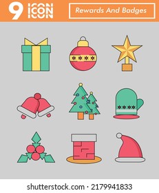 Christmas icon set set christmas and celebrations. Outline symbol collection. Editable vector stroke. 