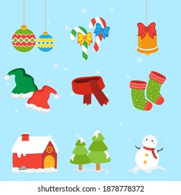 Christmas icon set collection concept can be use to make poster