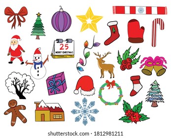 Christmas Icon Set Collection. Christmas decorations