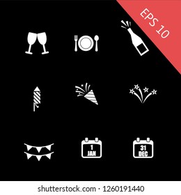Christmas icon set. Collection of high quality outline holiday pictograms in modern flat style. Ornament line logo. EPS 10, Premium