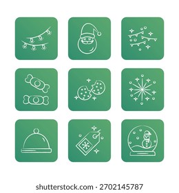 Navidades icono conjunto colección. Ilustración de icono de Vector