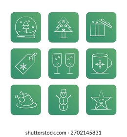 Christmas icon set collection. Vector icon illustration