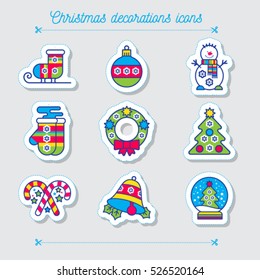 Christmas icon set. Christmas decoration. 