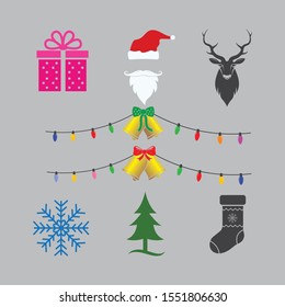christmas icon set decoration vector illustration design