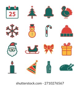 Christmas icon set design template