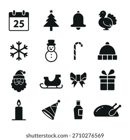 Plantilla de diseño de conjunto de iconos de Navidades