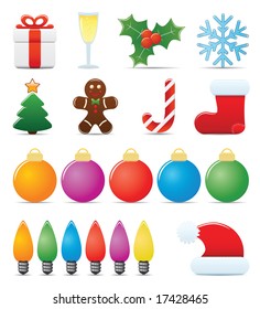 Christmas Icon Set. Easy To Edit Vector Image.