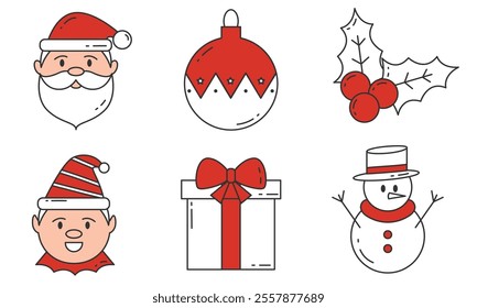 Christmas icon set featuring holiday symbols Vector