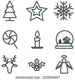 Christmas Icon set in Flat Design Style