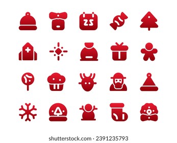 Christmas Icon Set Gradient Filled Style. Religion and Cultural Icons Collection is Perfect for Websites, Landing Pages, Mobile Apps, and Presentations. Suitable for UI UX.