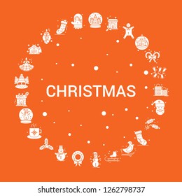 Christmas Icon Set. Infographic Vector Template