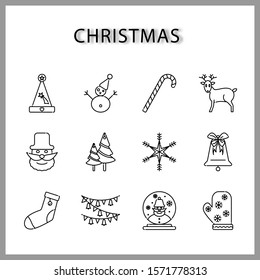 Christmas icon set  isolated on white background for web design