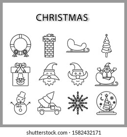 Christmas icon set  isolated on white background for web design