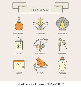 Christmas icon set made in modern style linear vector. Clean and easy to edit. Vector illustration made in minimalistic style.
