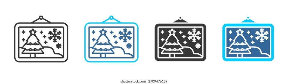 christmas icon set multiple style collectio