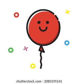 Christmas icon set, Red ballon icon with attractive and cute MBE style suitable for presentation design needs, posters, flyers, and others