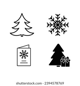 christmas icon  set christmas  tree ball card present gift icon