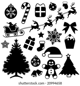 christmas icon set vector