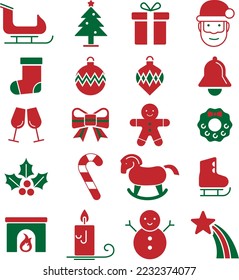 Juego de iconos de Navidad : Vector