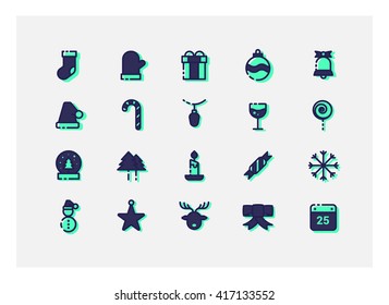 Christmas Icon Set Vector.