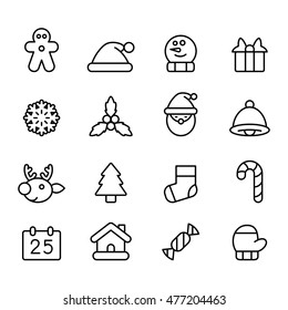 christmas icon set, vector