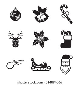 Christmas icon set. Vector