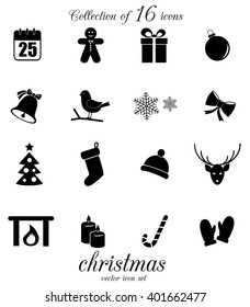 Christmas icon set. Vector art.