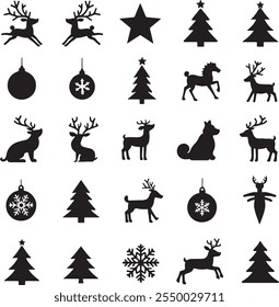 Christmas Icon Set Vector Collection for Festive Design Projects