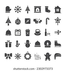 Christmas Icon Set Vector Design.