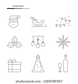 Christmas Icon Set Vector Design.