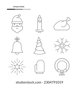 Christmas Icon Set Vector Design.