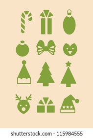 christmas icon set vector eps 10