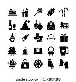 Christmas icon set vector flat line for website, mobile app, presentation, social media. Suitable for user interface and user experience.