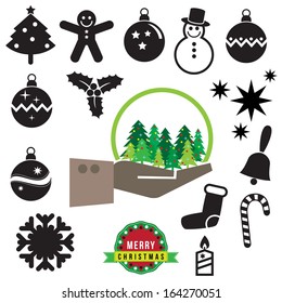 Christmas icon set, vector format