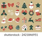 Christmas icon set vector illustration