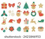 Christmas icon set vector illustration