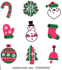 Christmas icon set vector illustration
