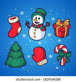 Christmas icon set vector illustration