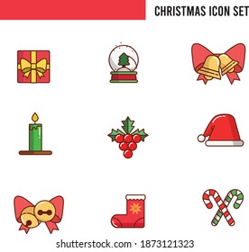 christmas icon set vector illustration