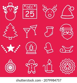 Christmas icon set. Vector illustration for clip-art, web icon, or other creative design