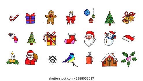 Christmas icon set vector illustration.