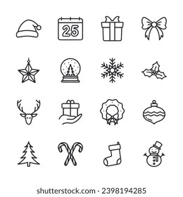 Christmas icon set vector illustration