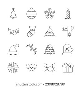 Christmas icon set vector illustration