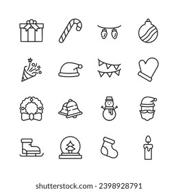 Christmas icon set vector illustration