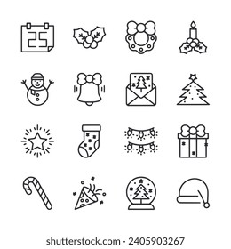 Christmas icon set vector illustration