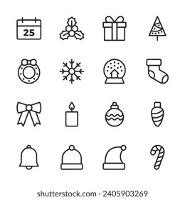 Christmas icon set vector illustration