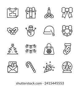 Christmas icon set vector illustration