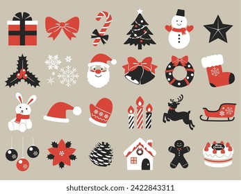 Christmas icon set vector illustration