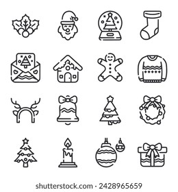 Conjunto de iconos de Navidad ilustración vectorial