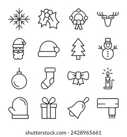 Christmas icon set vector illustration